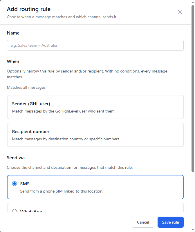 Adding a rule, adding the Sender condition and picking a user